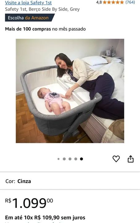 Berço Side by Side Safety 1st Cinza