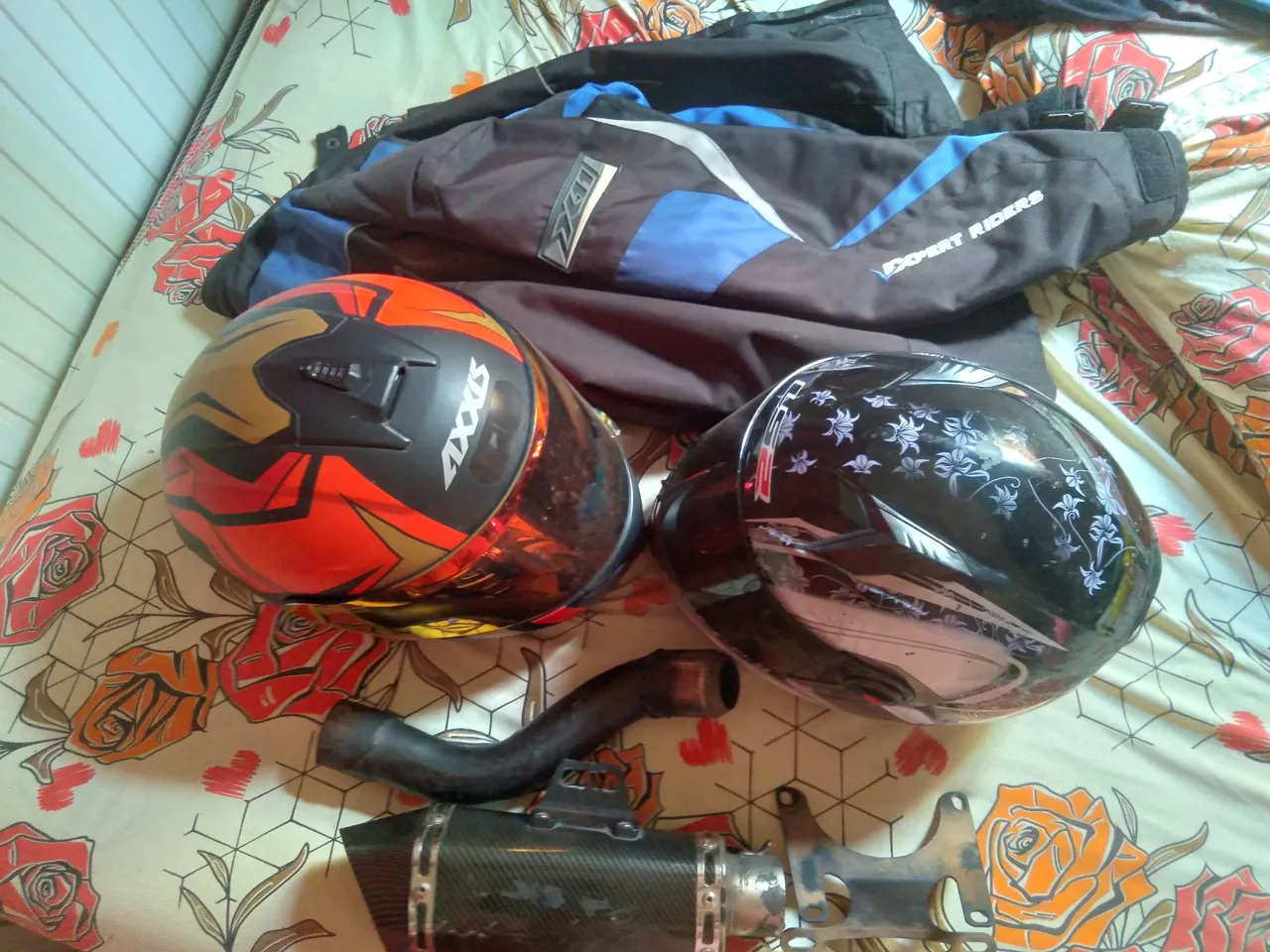 Capacetes e Roupa de Moto + Escape da sred eliminado de rabeta da sred 750
