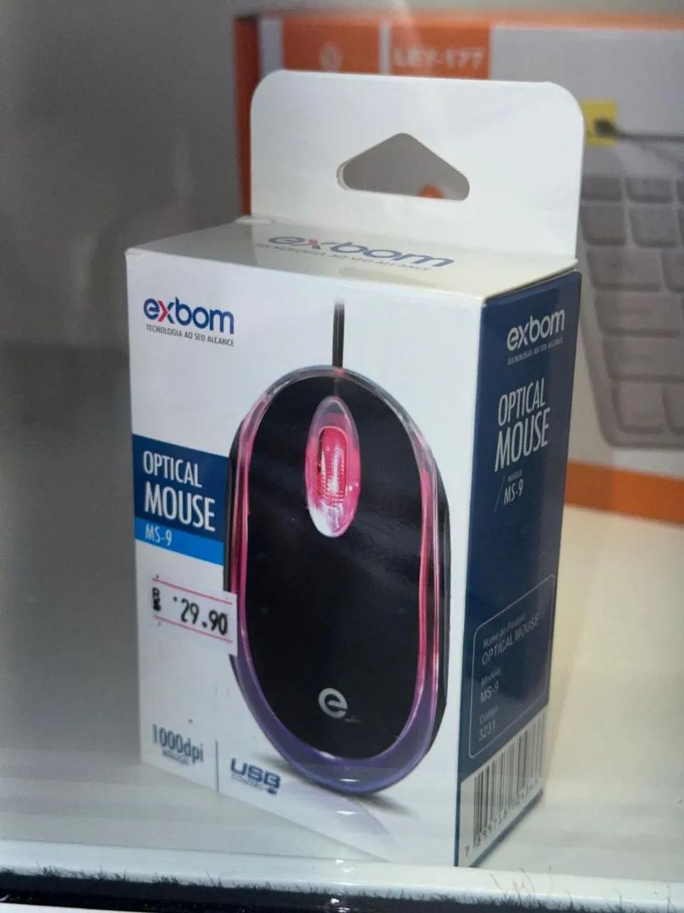 MOUSE OPTICO COM FIO 1000DPI EXBOM