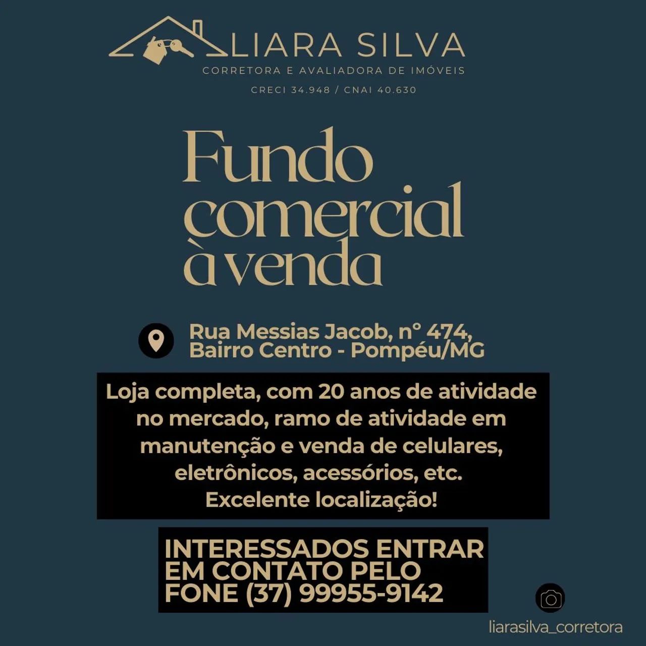 Fundo comercial à venda no centro de Pompéu/MG (Aceitamos propostas)