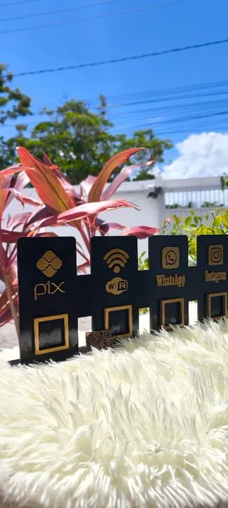 Placa PIX, Wi-Fi, Whatsapp e Instagram em MDF pintado personalizada  - Foto 5