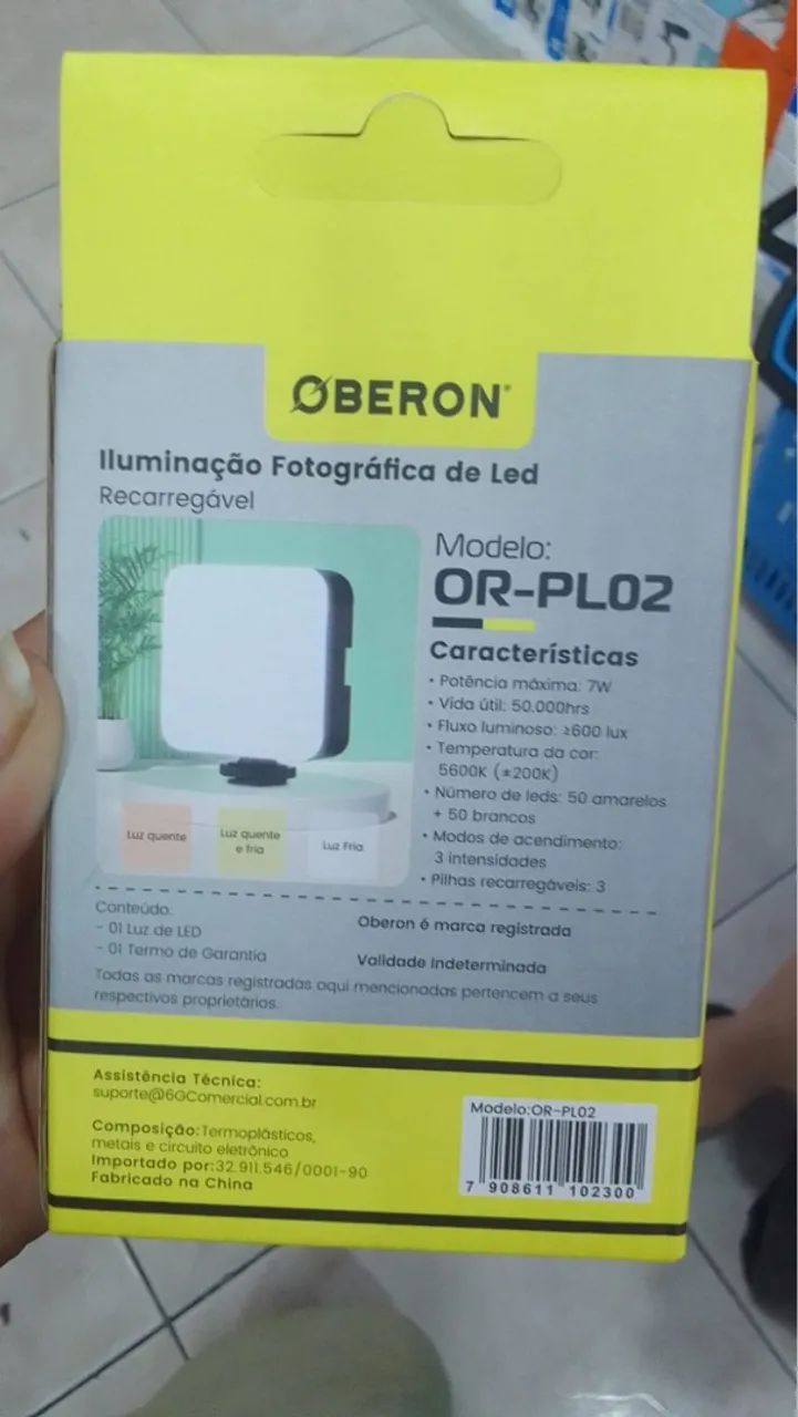 Iluminador Fotográfico Led Recarregável Oberon OR-PL02 - Foto 2