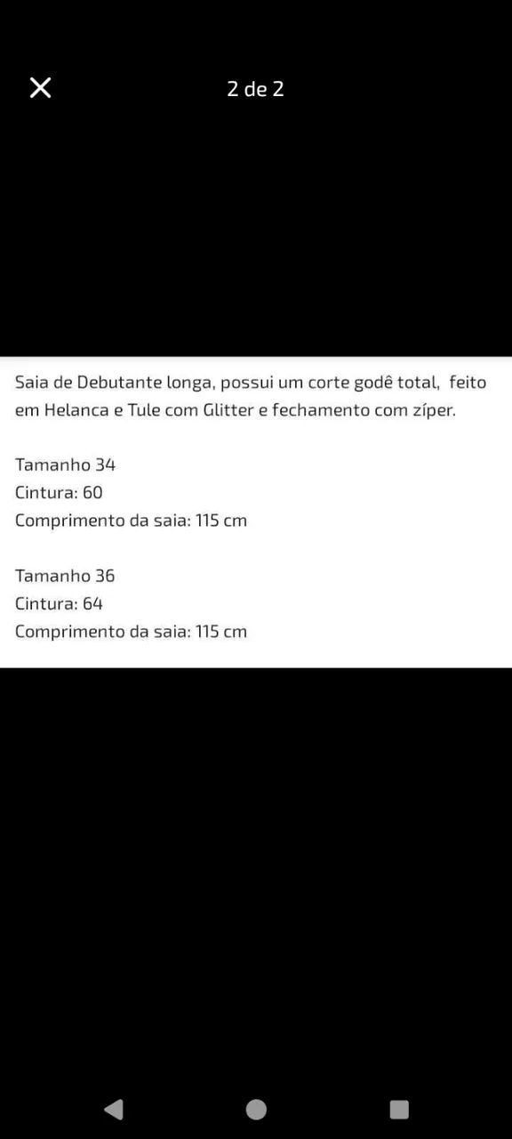 Saia longa Debutante Preto com Glitter Dourado  - Foto 2