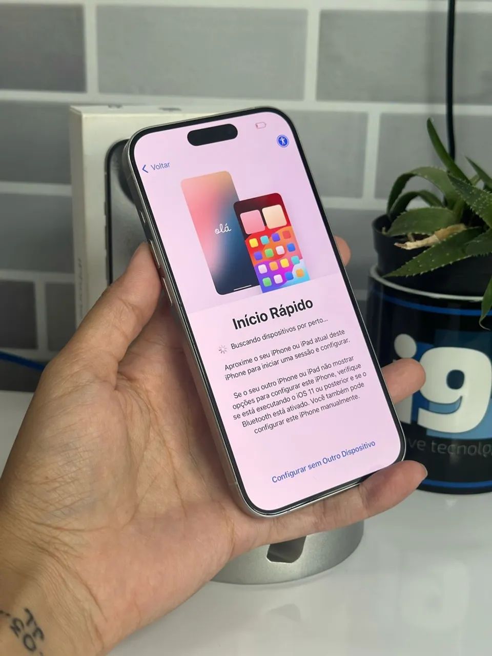 iPhone 15 Pro 128GB 89% saúde da bateria, Cor white Titanium