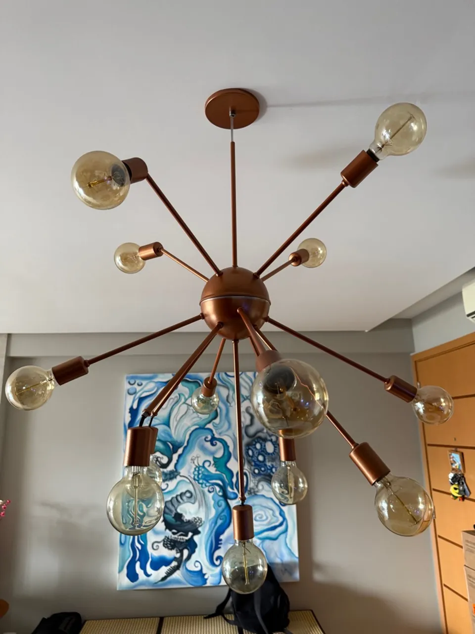Lustre Moderno Sputnik Bronze - Design Exclusivo