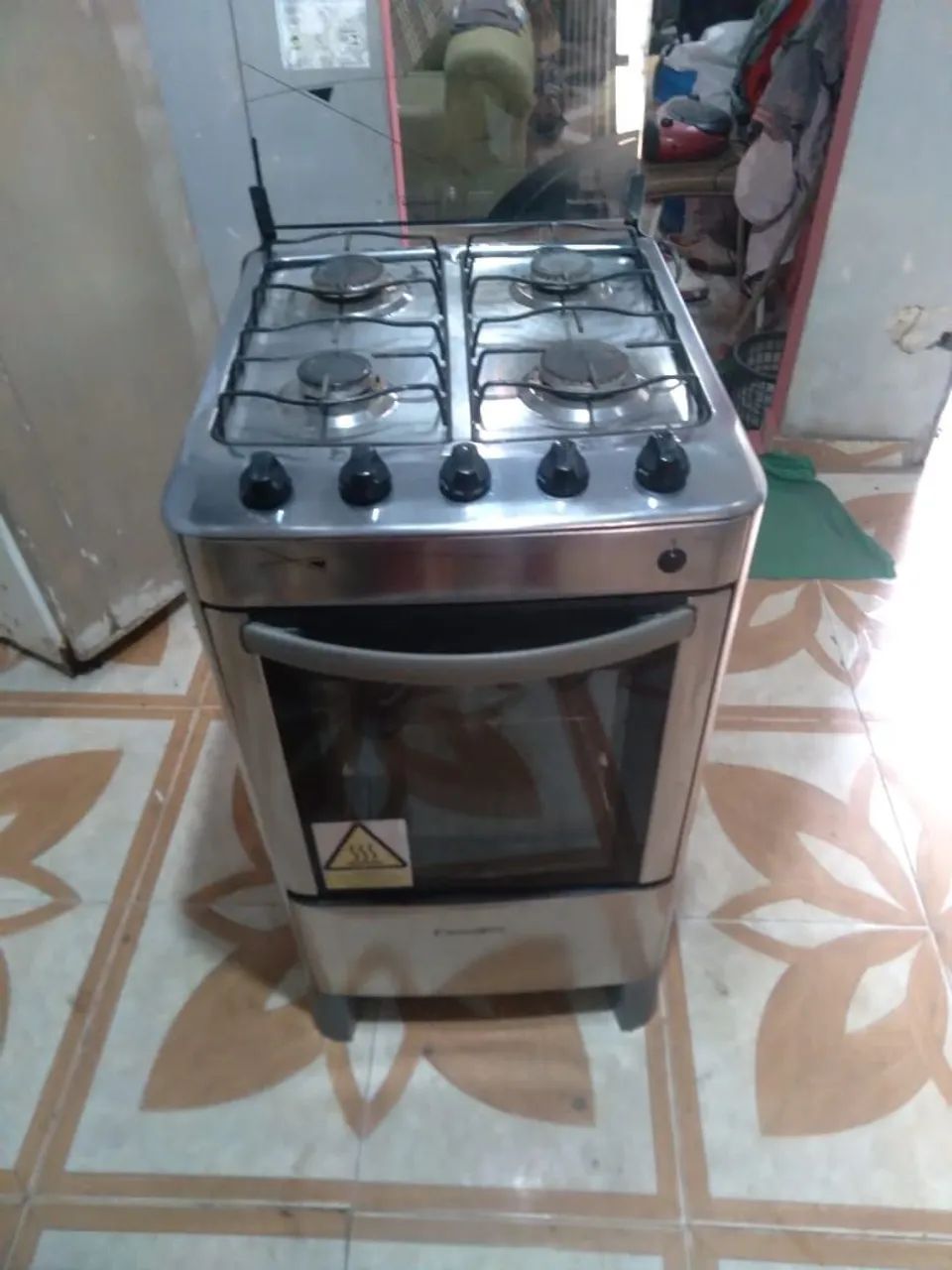 Fogão Esmaltec inox 4 bocas 