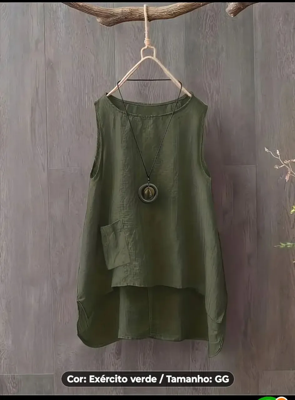 Blusa feminina verde militar GG