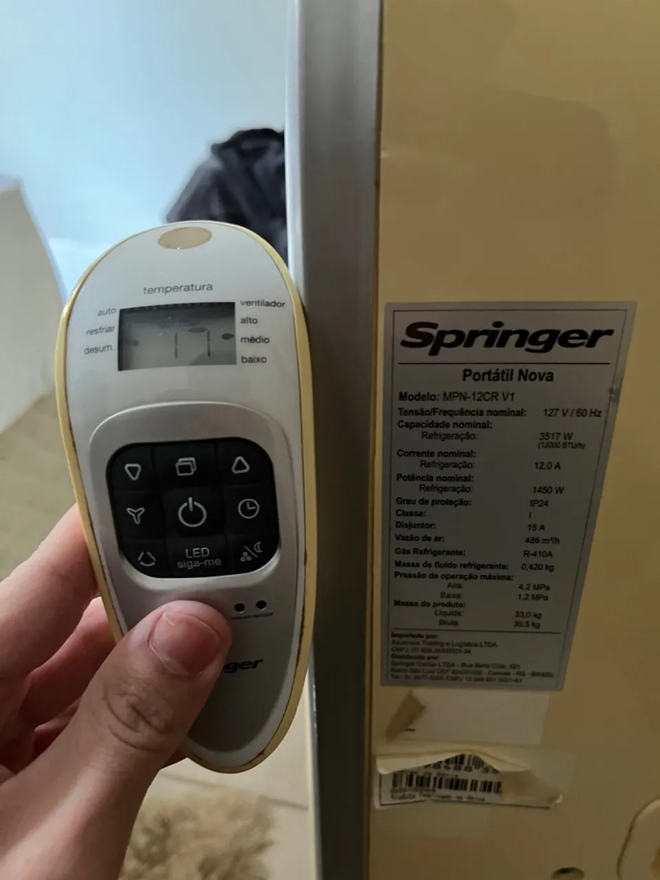 Ar Condicionado Portátil Springer MPN-12CR V1