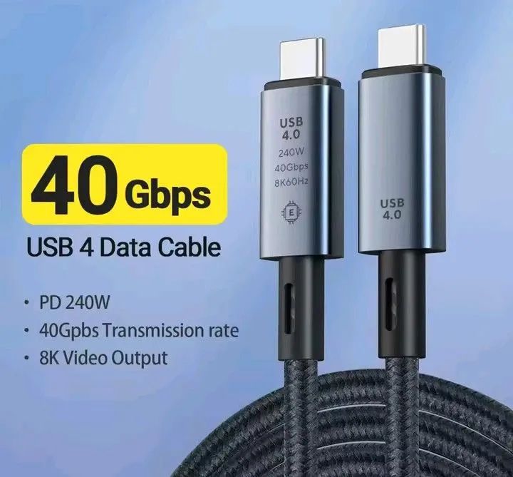 Cabo USB 4.0 40Gbps 240W 8K.