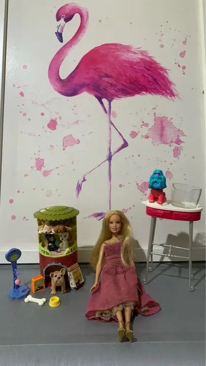 Kit Barbie e Pets + Cachorro banho de cor  - Foto 6