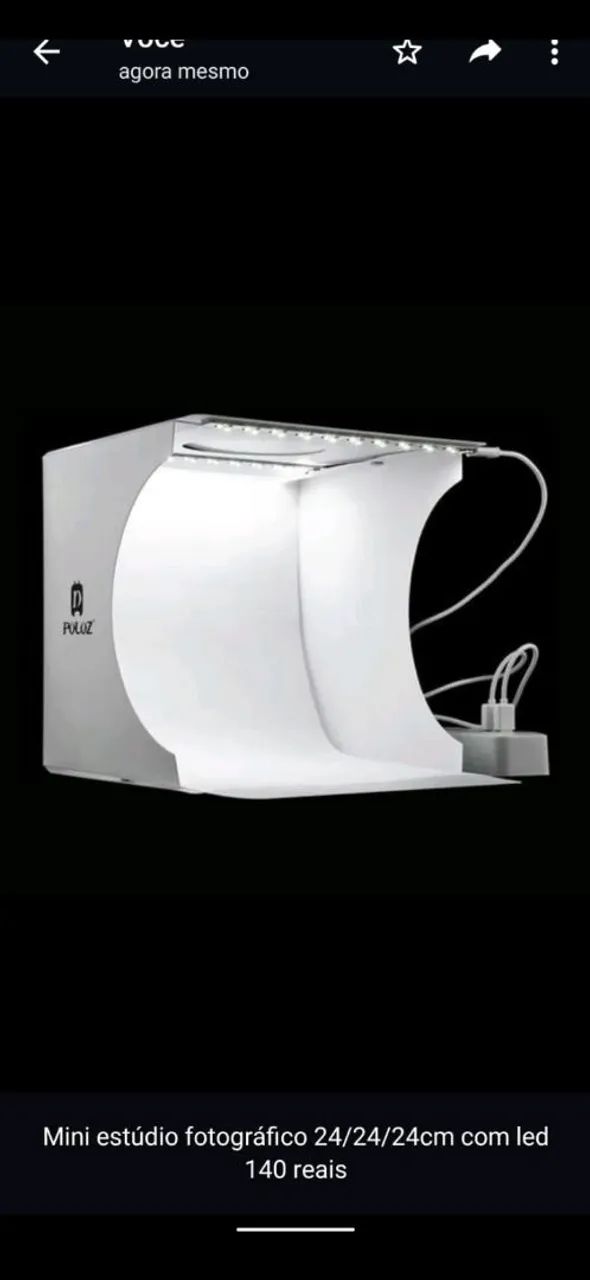 Mini Estúdio Fotográfico 24x24x24cm com LED - POLOZ