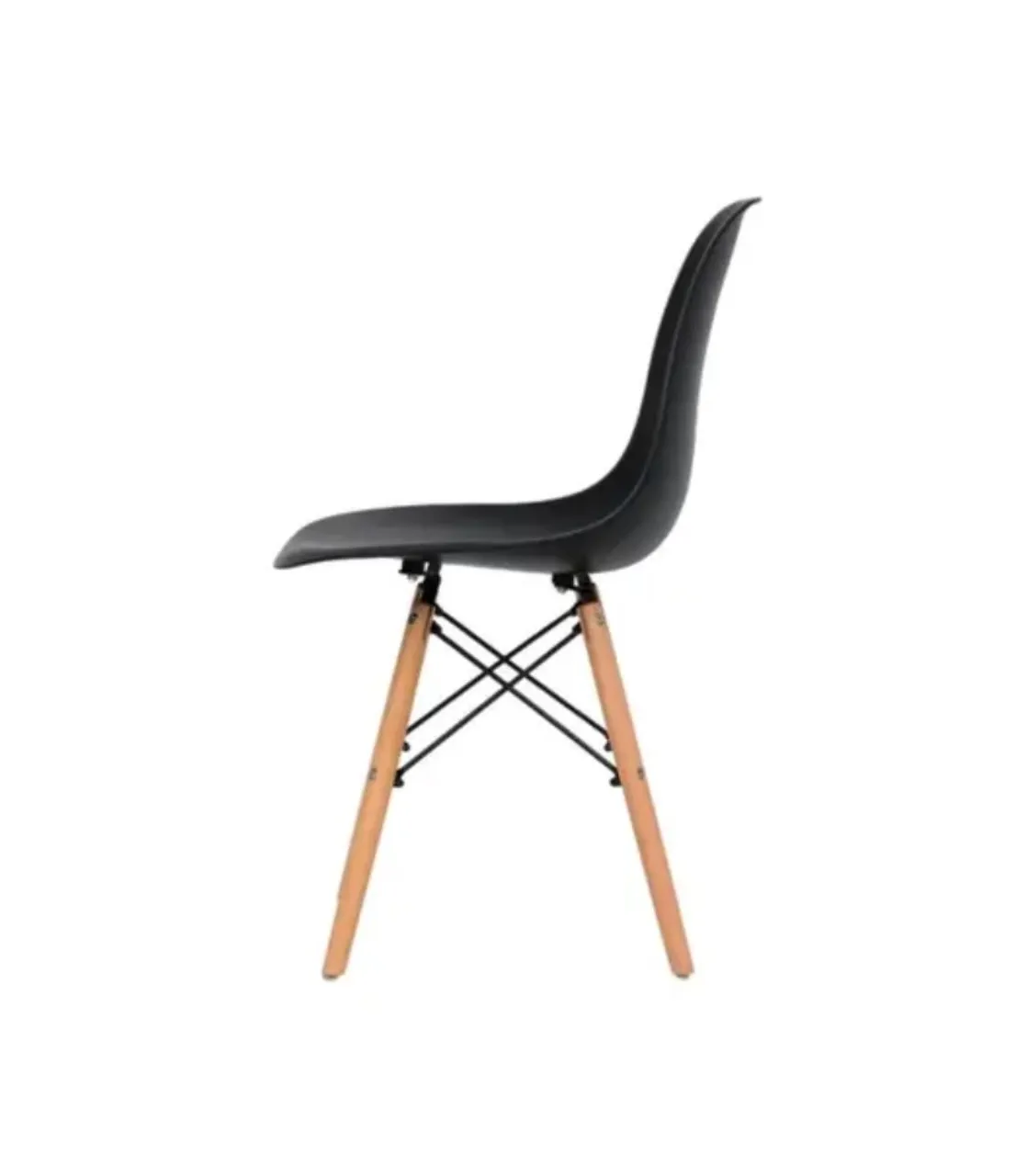 Vendo 4 Cadeiras Eames DSW Preta com Pés de Madeira
