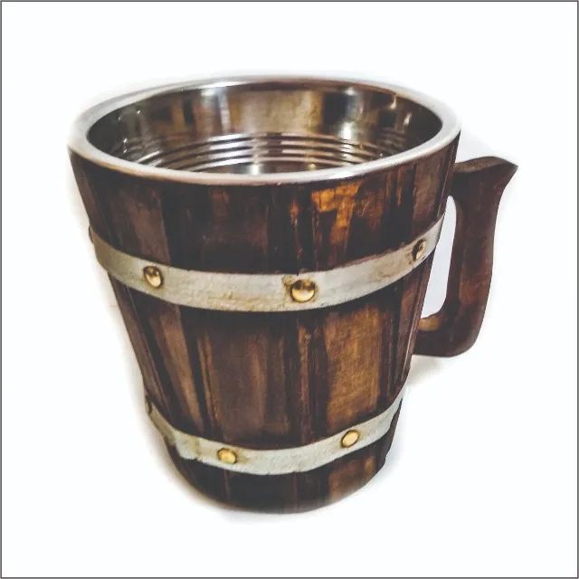caneco de chopp de madeira oktoberfest - Foto 2