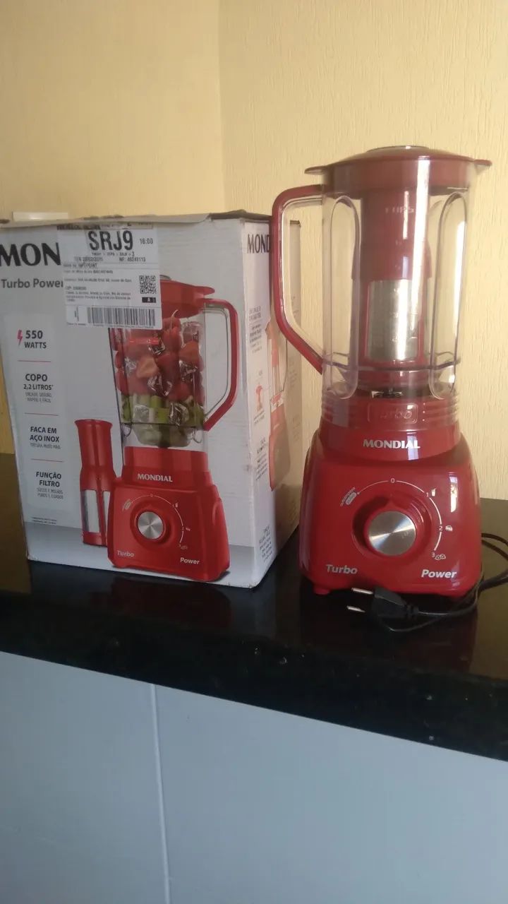 Liquidificador Mondial SRJ9 550W Turbo Power - Novo