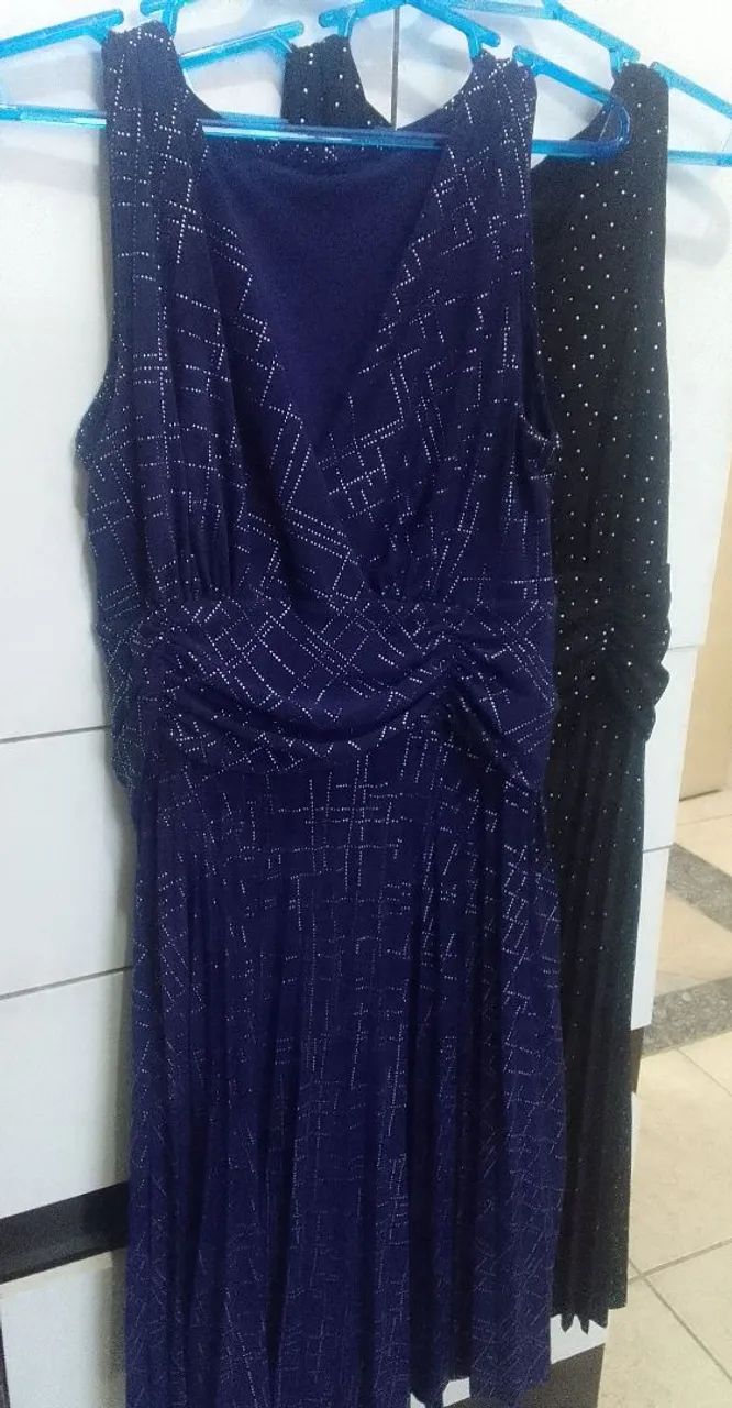 Vestido M Marinho com Prata - Foto 4