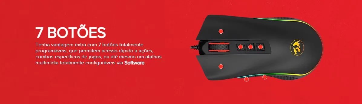 Mouse Gamer Redragon Cobra NOVO 12000 DPI - Foto 4