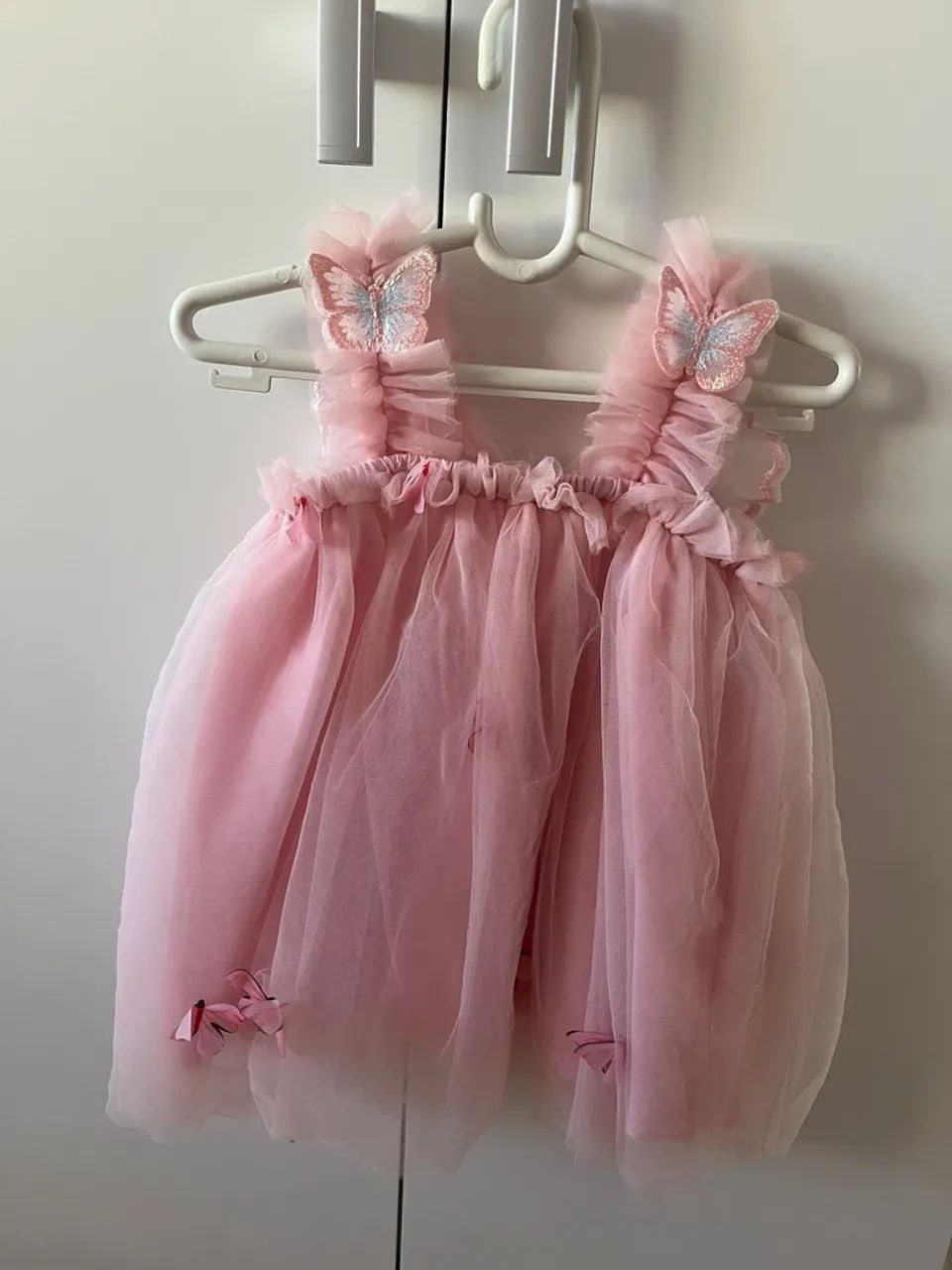 Vestido Menina Borboletas Rosa 12-18 meses - Foto 2