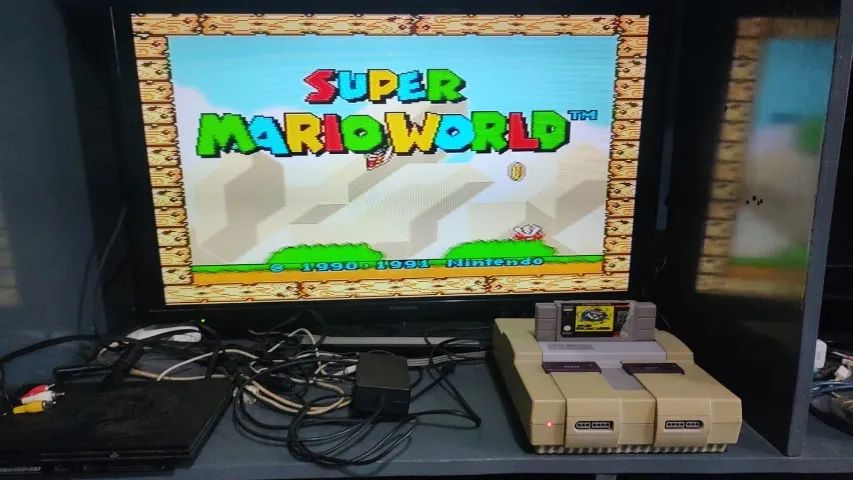 SUPER NINTENDO COM 2 CONTROLES 2 FITAS E CABOS - Foto 5
