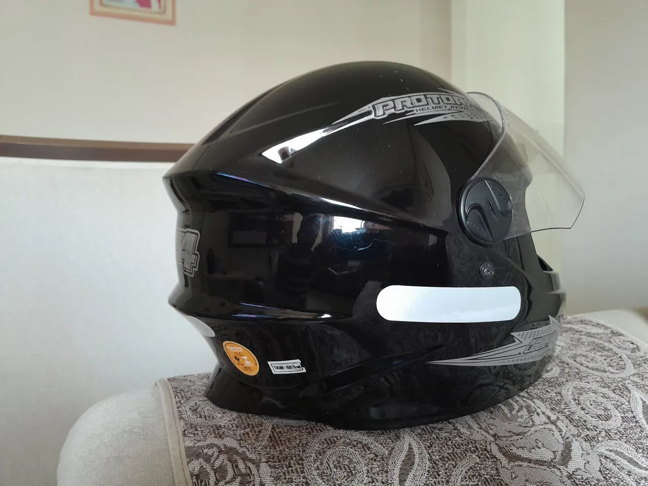 Capacete Moto Preto Proton - Novo!