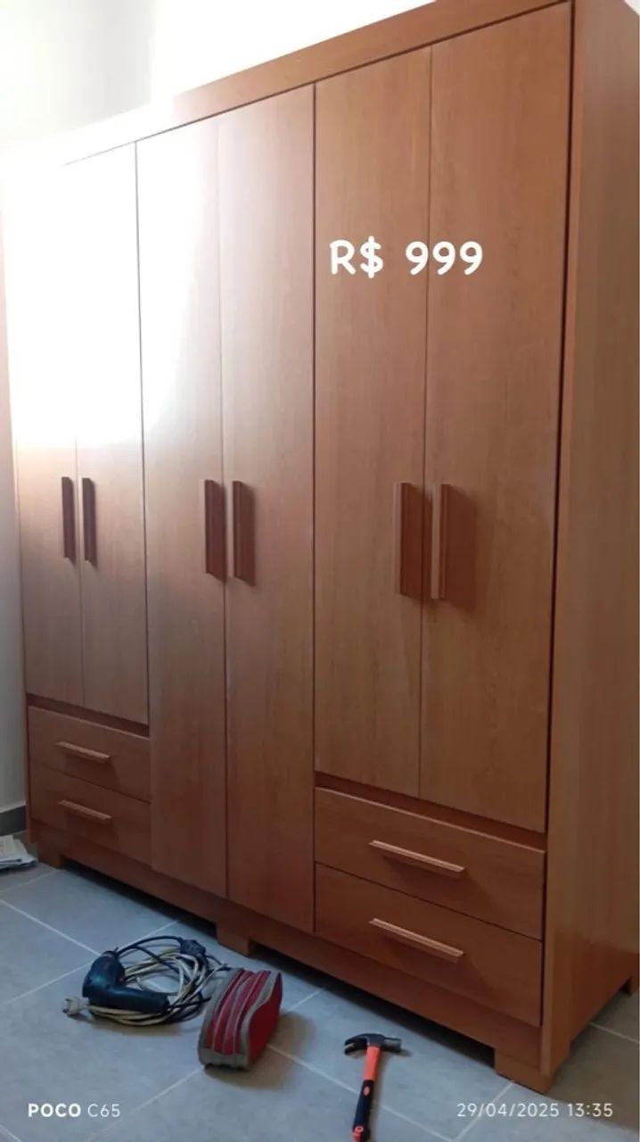 Guarda-Roupa Amadeirado com Gavetas - Foto 2