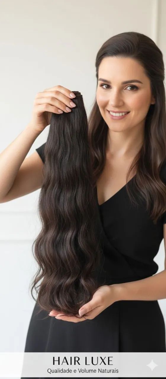Cabelo brasileiro prontinho pra colocação 65 vcm