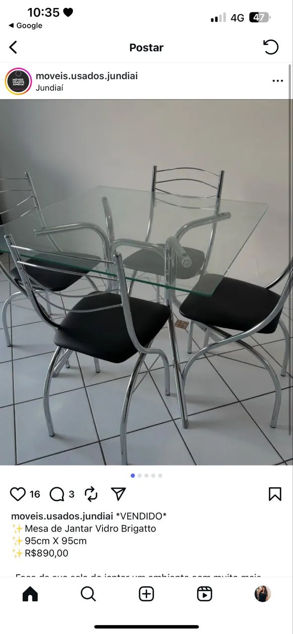 Mesa de jantar 4 cadeiras64288874428673121