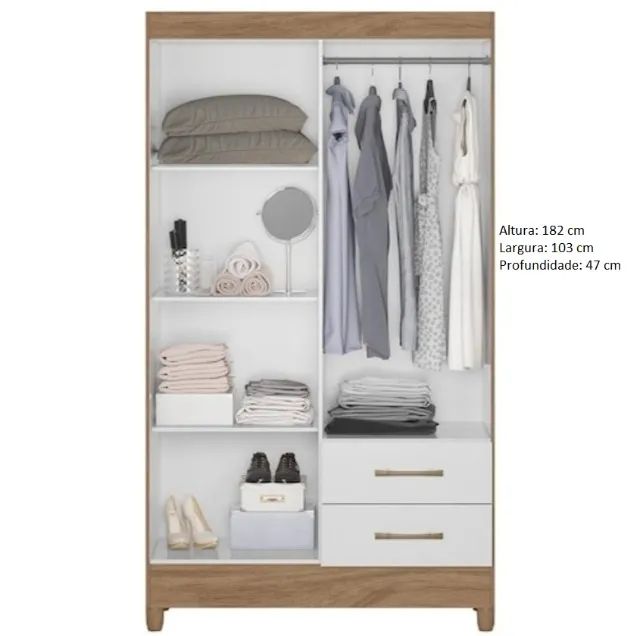 Guarda Roupa 4 Portas 2 Gavetas Novo Varios Modelos - Foto 2