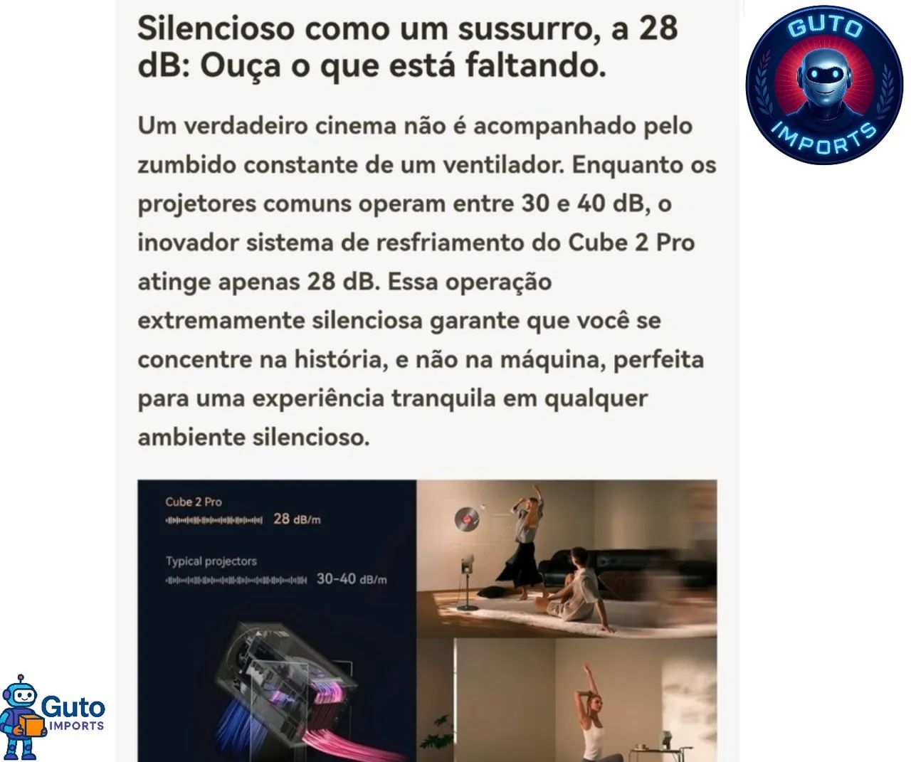 Projetor Wanbo Cube 2 Pro Full HD Android TV - Cinema em Casa novo caixa lacrada - Foto 6