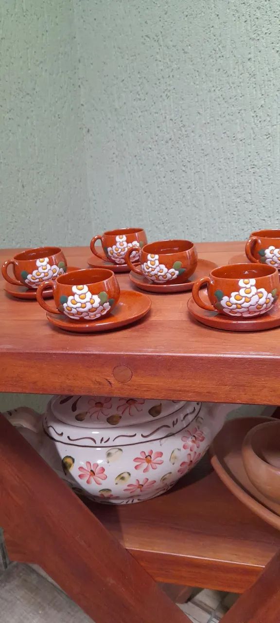 Conjunto de xícaras rustico