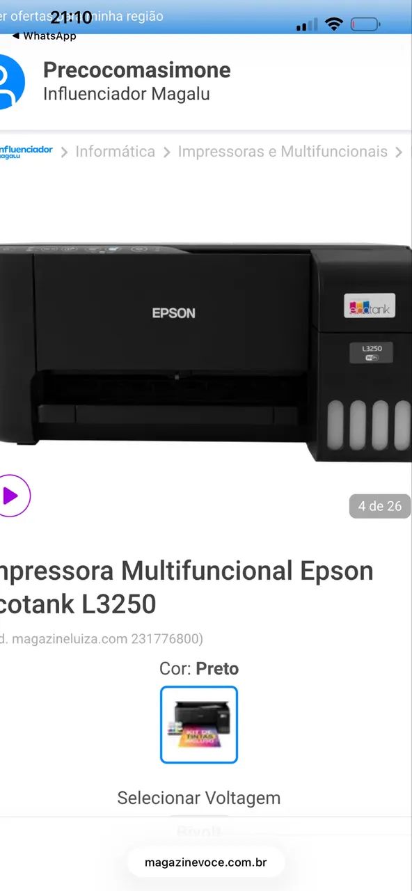 Venda de impressora 