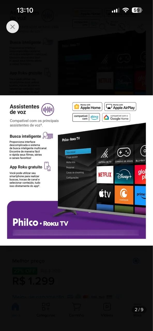 Smart tv Philco 40 Roku - Foto 2