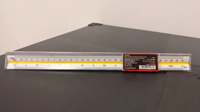 Escalímetro Régua Triangular Plástico 30cm Escalas - Foto 3