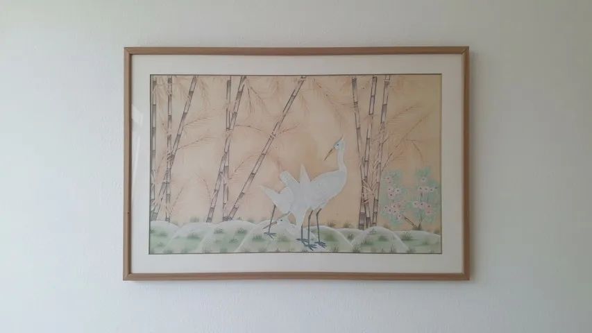 Lindo Quadro Batik Indiano Antigo Tons Pastéis Sala/Quarto - Foto 4