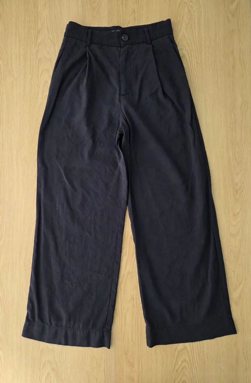 calça zara wide leg preta pp - Foto 2