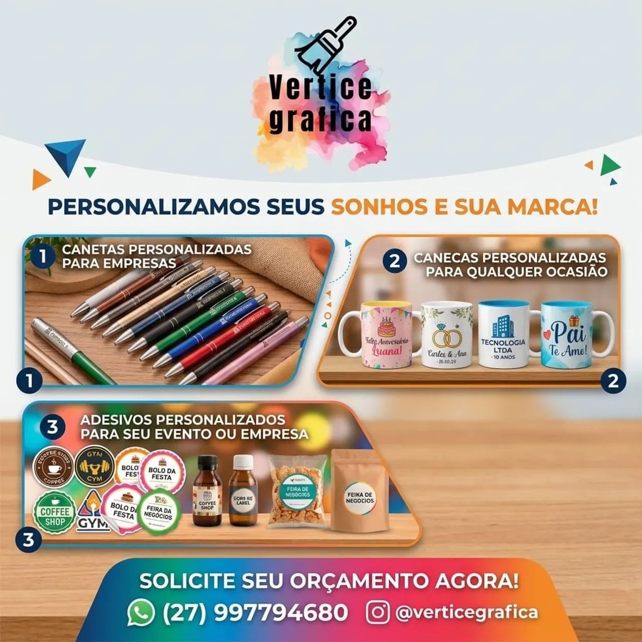 Camisas, canecas, adesivos, e canetas personalizadas - Foto 2