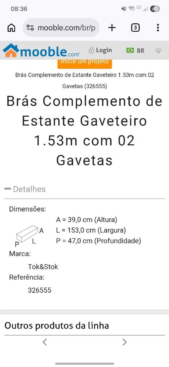 Rack metal 2 Gavetas Tok&stok - Foto 4