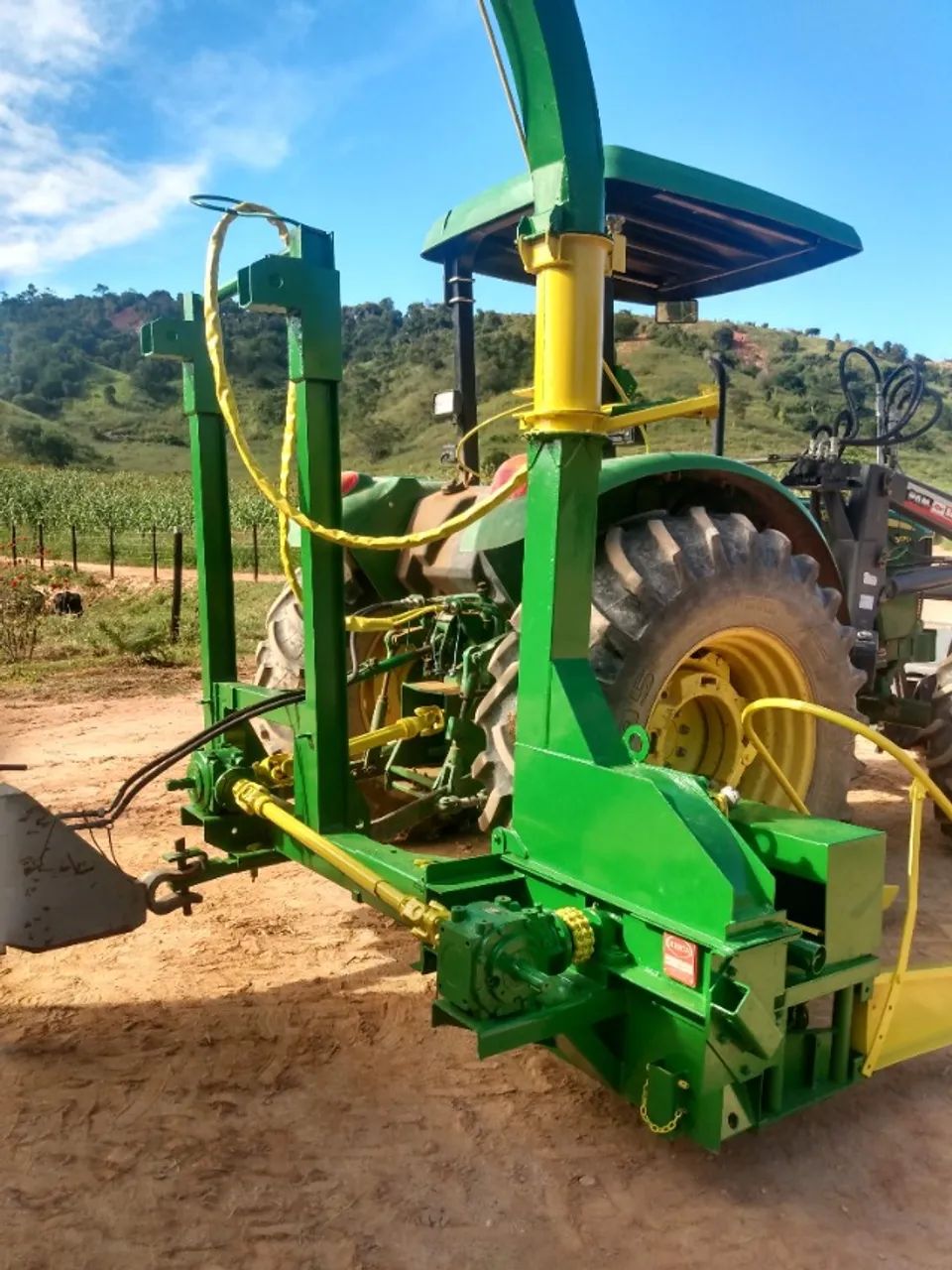 Forrageira menta suplema com suporte para big bag pintada da cor do trator john deere - Foto 3