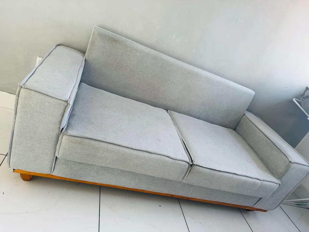 Imported Retro Gray Linen Sofa453011537900359681