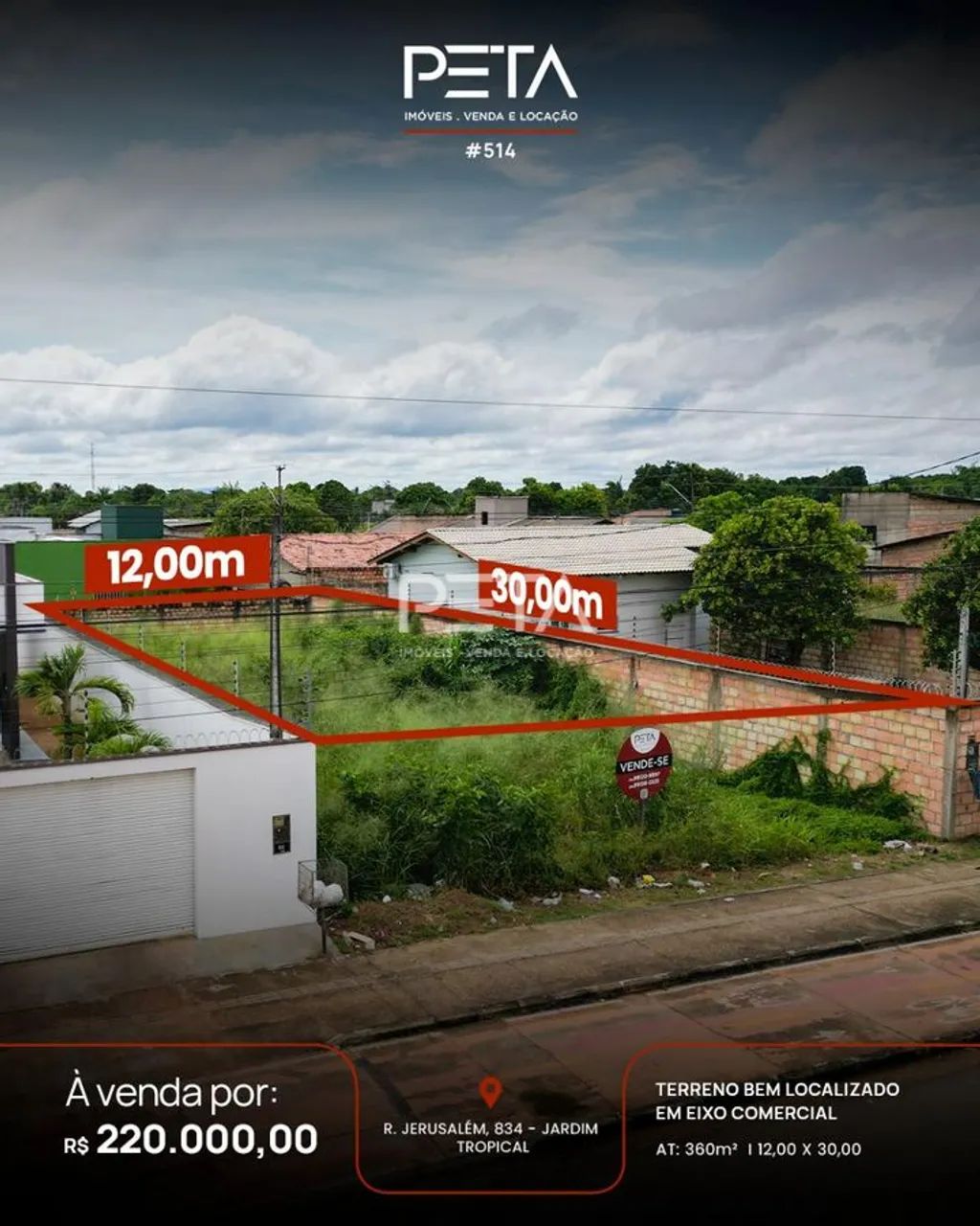 Lote/Terreno à Venda, Jardim Tropical - Boa Vista