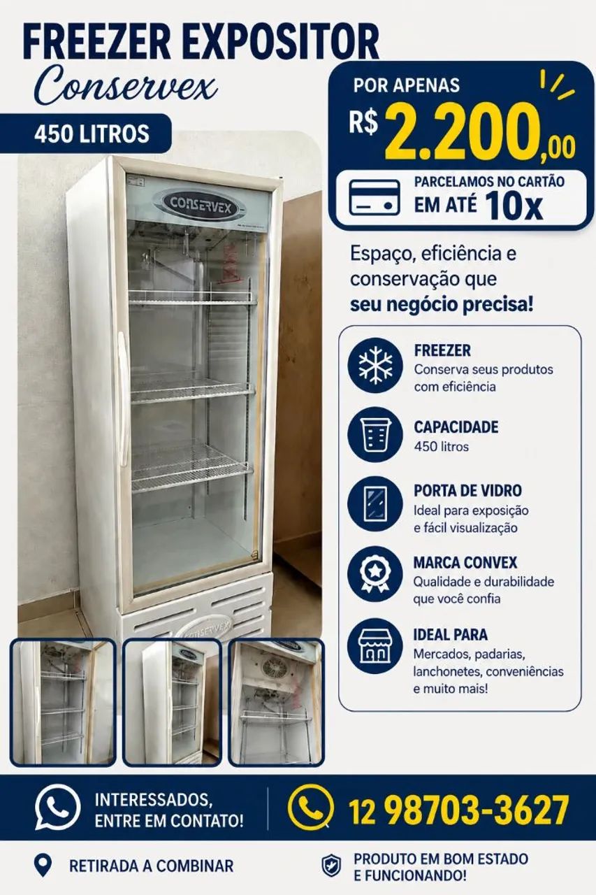 Freezer expositor Consevex 450L