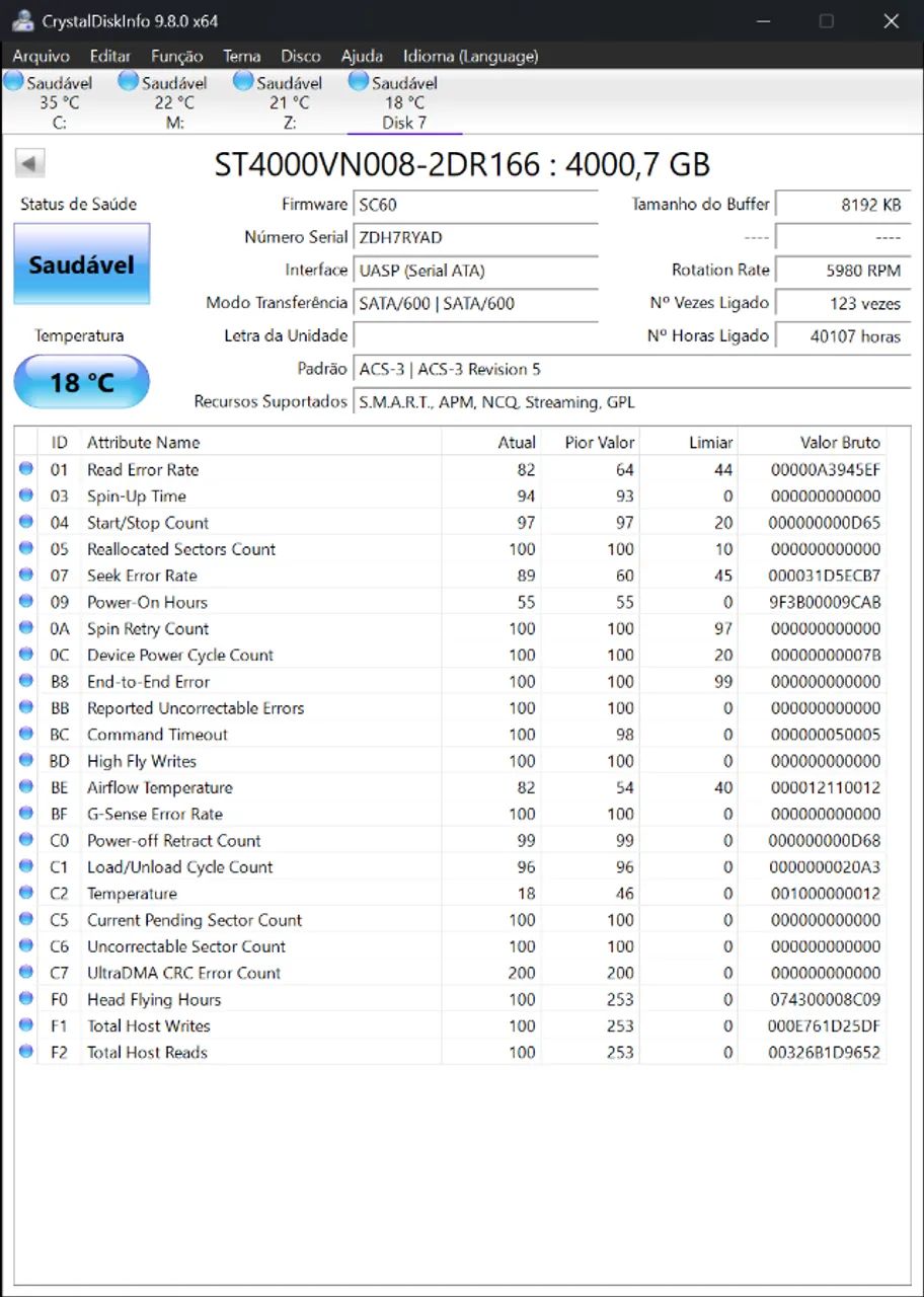 HD 4TB Seagate IronWolf (Linha NAS/Servidor) 100% Saudável - Foto 4