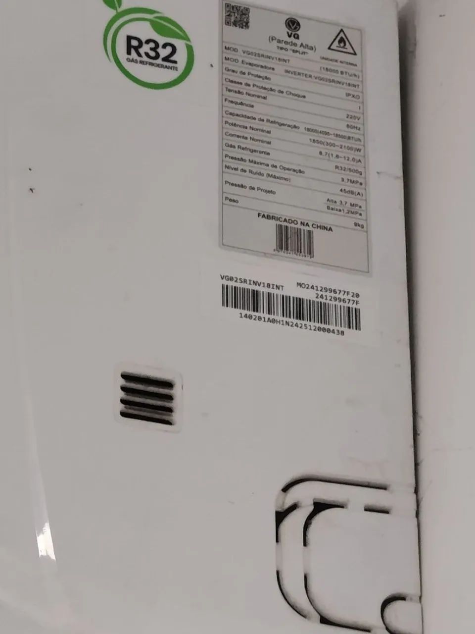 Ar condicionado VG 18 mil btus