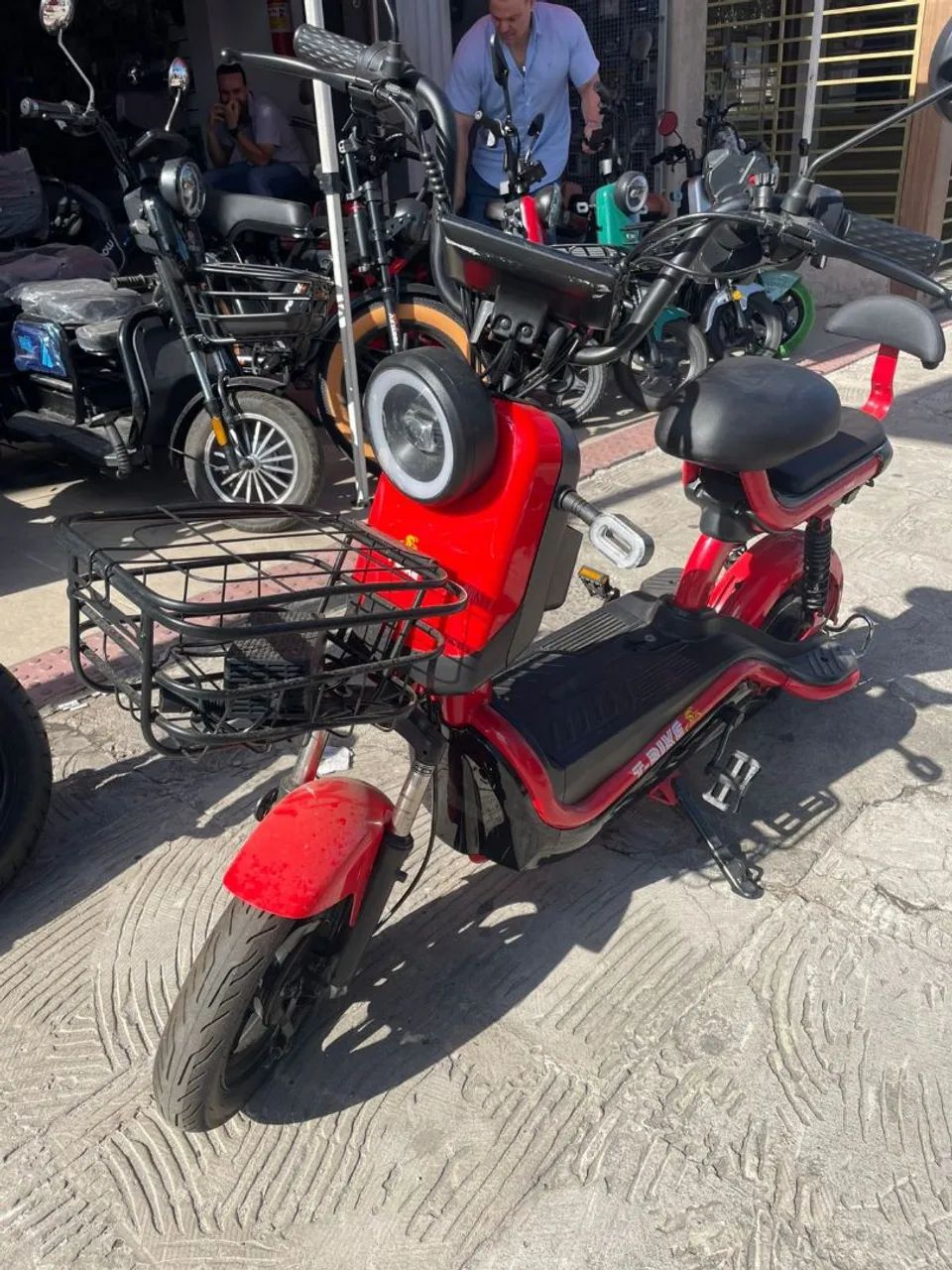 Bicicleta Elétrica 1000w bateria removível vermelha