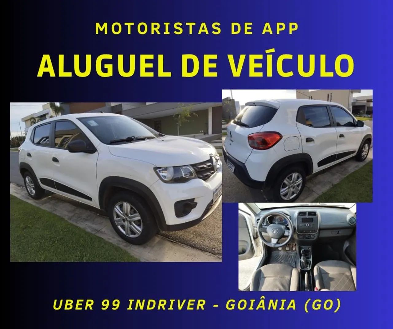 Aluguel para Motorista App R$ 590 semanal (Uber, 99 Pop, InDriver)