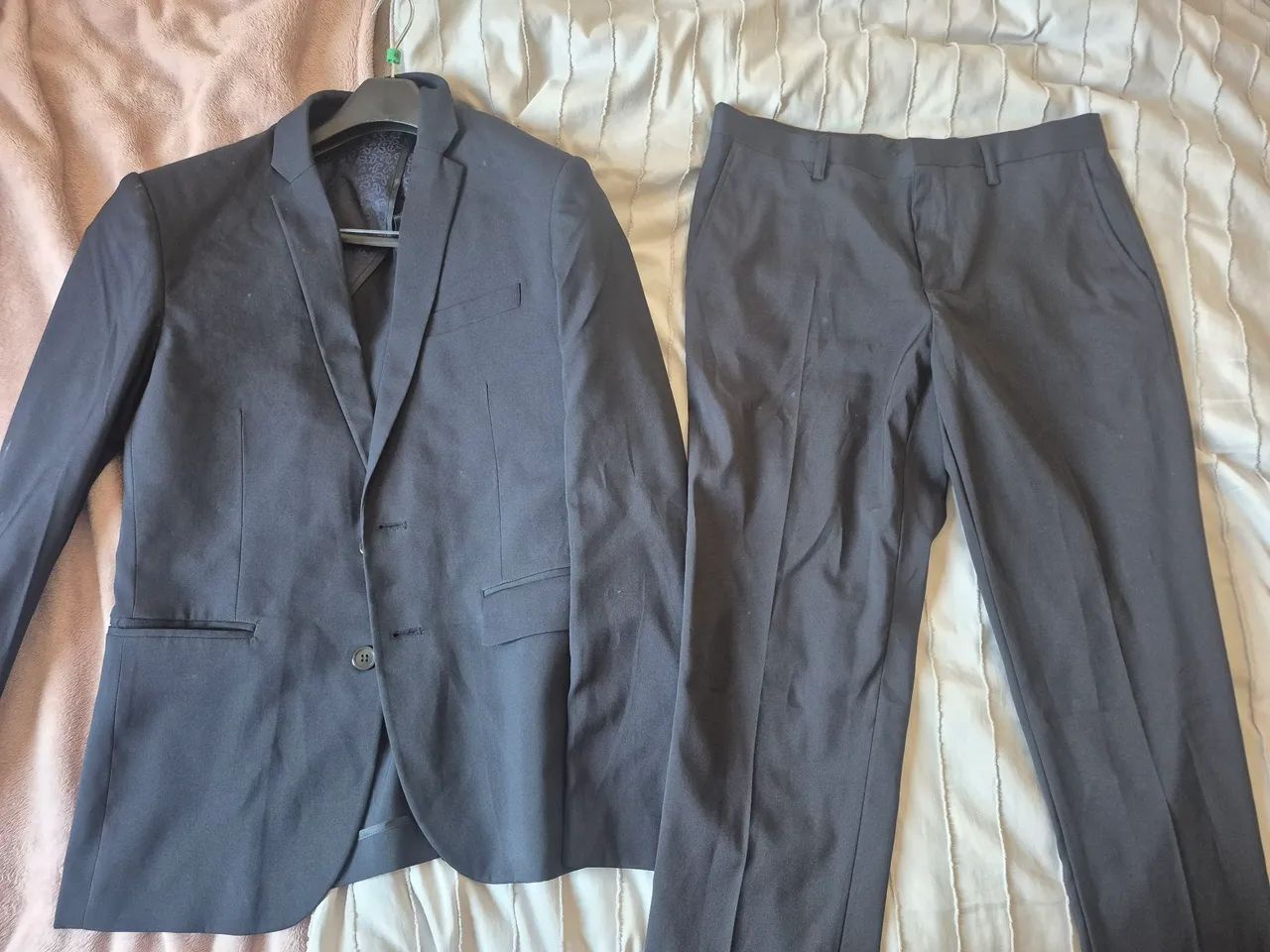 Terno Azul (Calça + Blazer) usado 1 vez. - Foto 3