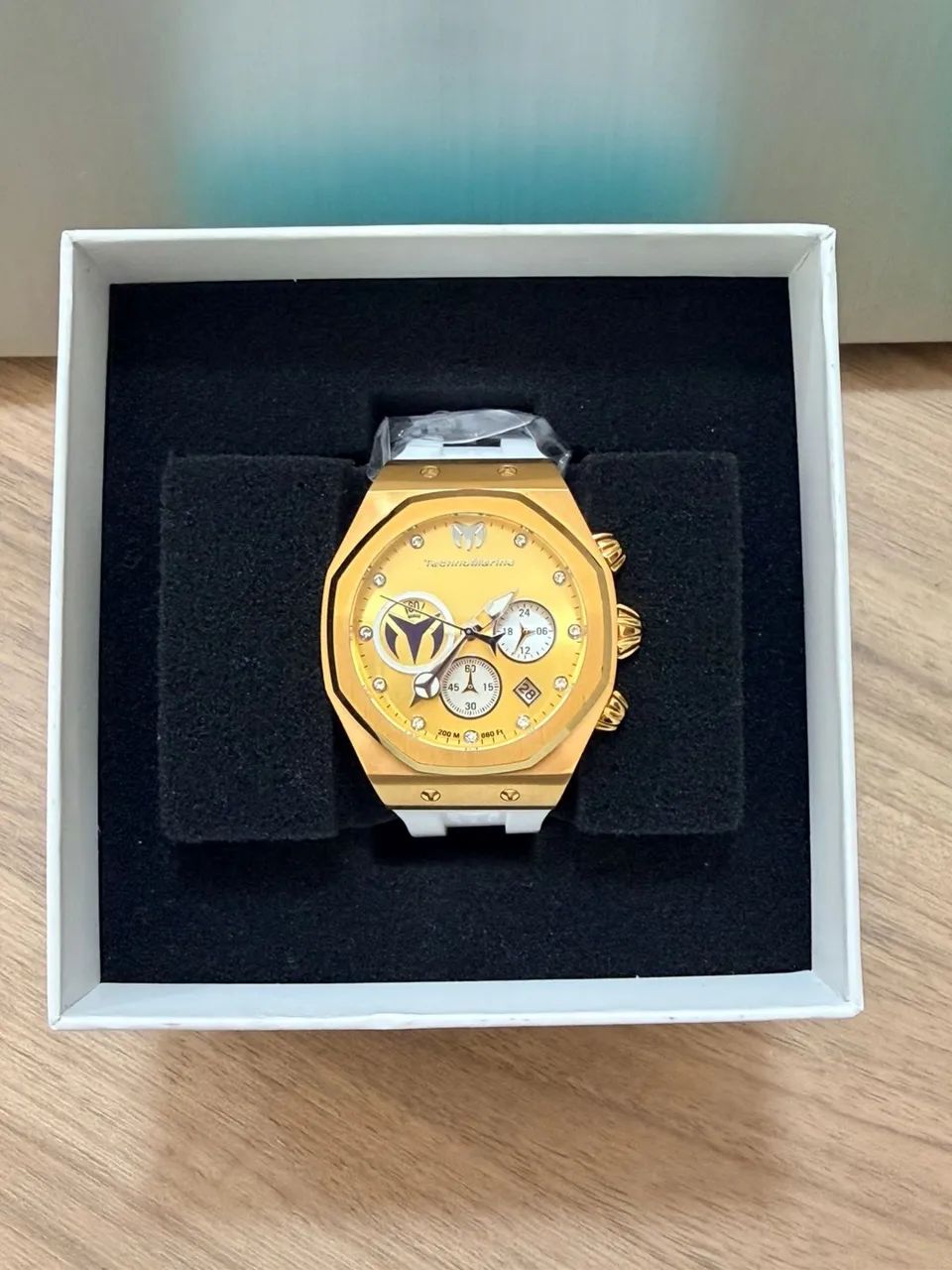 TECHNOMARINE CRONÓGRAFO 200M - DOURADO - NOVO NA CAIXA - Foto 3