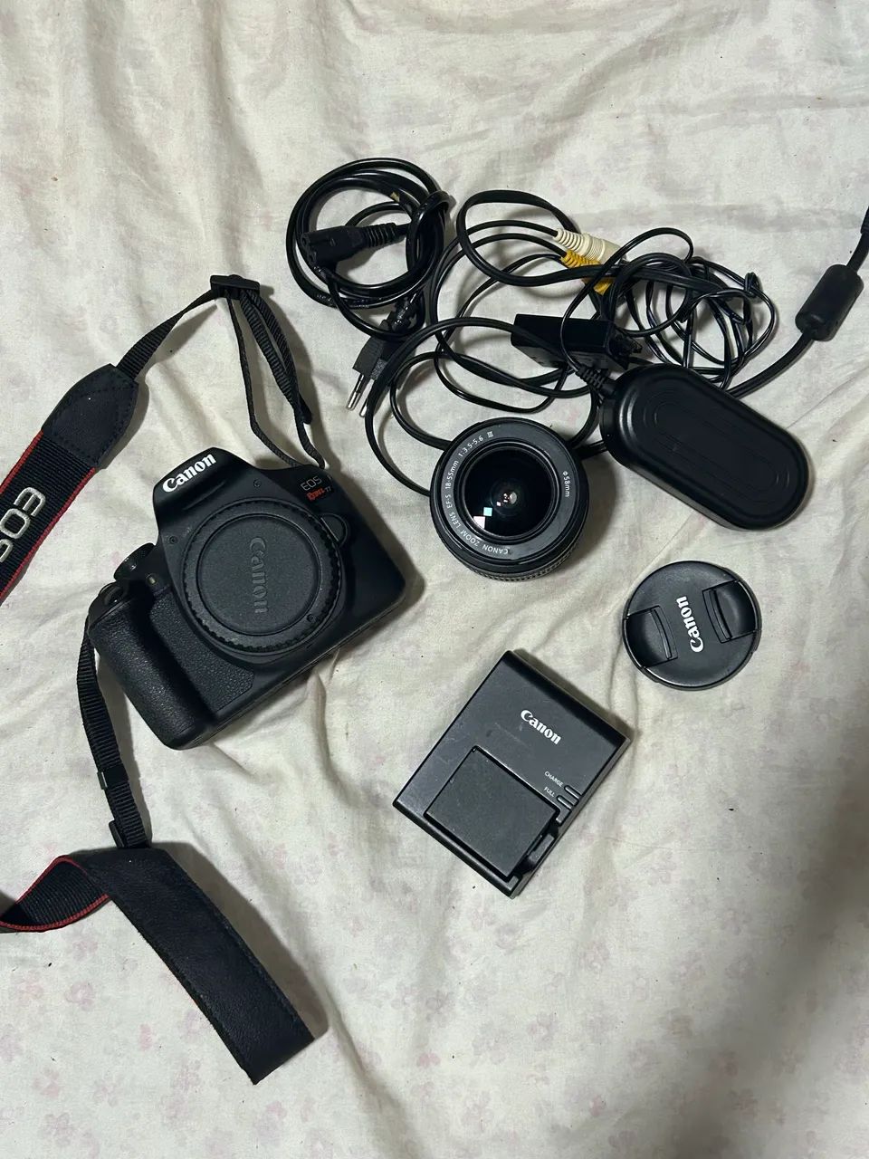 câmera canon eos rebel t7 kit completo + bateria extra - Foto 5