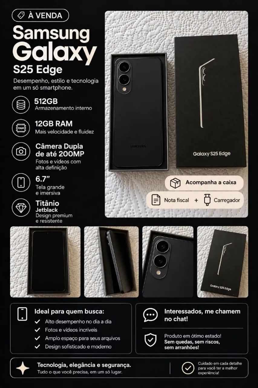 Celular Samsung S25 Edge 12ram 512GB - Foto 3