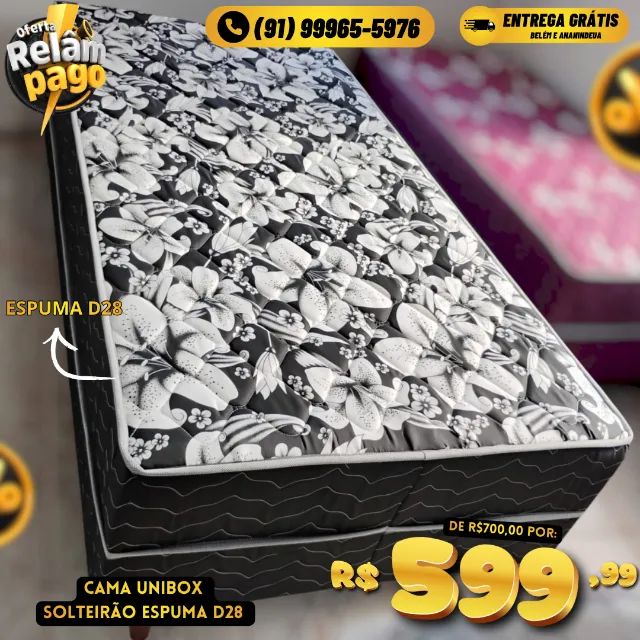 CAMA UNIBOX SOLTEIRÃO ESPUMA D28 mega oferta
