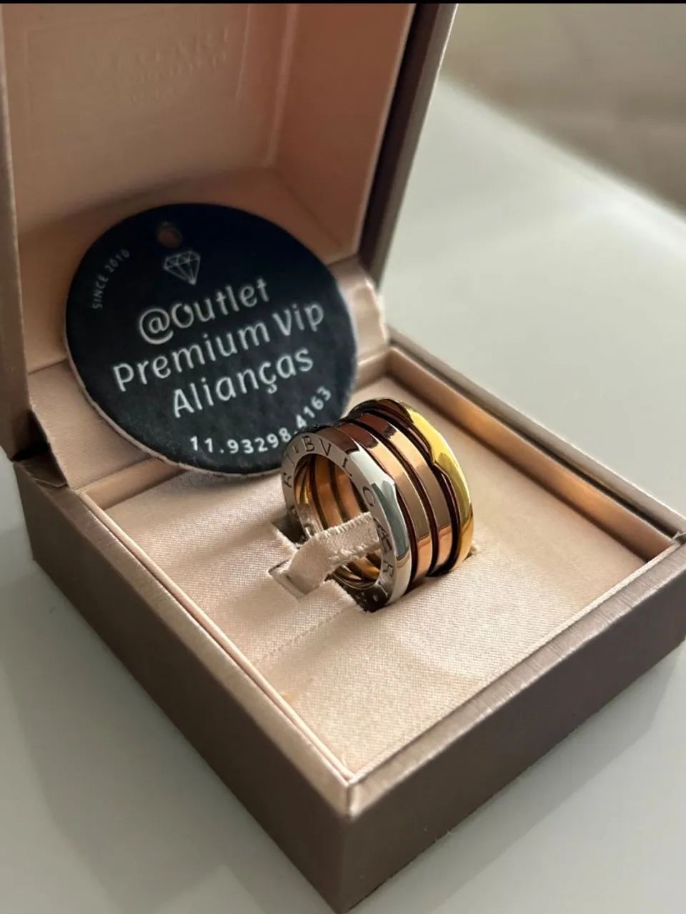 Anel bzero1 bvlgari 3 cores a unidade 